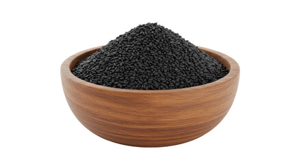Isolated Black Sesame Seeds in Bowl