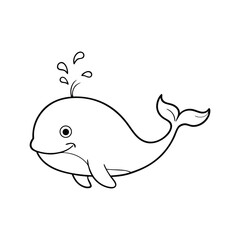 vector illustration of fish coloring book