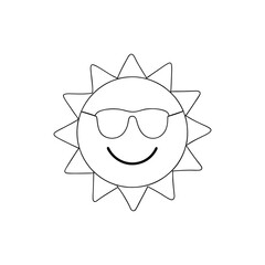 sun cartoon character coloring book