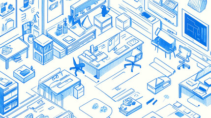 Fototapeta premium Unique Hand-Drawn Blueprint Illustration for Innovative Project Design Featuring Detailed Layouts, Creative Concepts, and Strategic Planning for Future Development and Architectural Inspiration