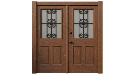 Isolated Wooden Double Door