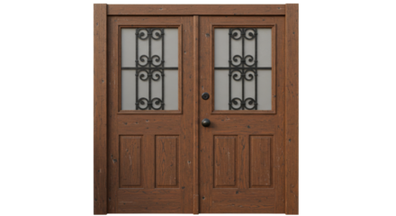 Isolated Wooden Double Door