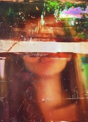 Old Photo Effect with Film Strip Edges and Blurred Colors