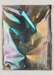 Shiny Metallic Foil Texture with Vibrant Iridescent Colors