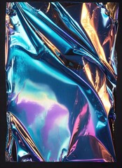 Abstract Light Reflection on Wrinkled Foil Material