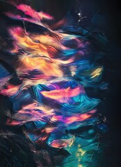 Iridescent Metallic Surface Pattern with Shiny Light Effects