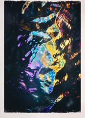 Colorful Crinkled Foil Background with Rainbow Shine