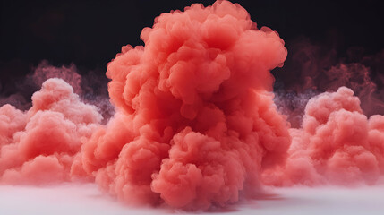 Abstract Red and Pink Smoke Clouds on Dark Background