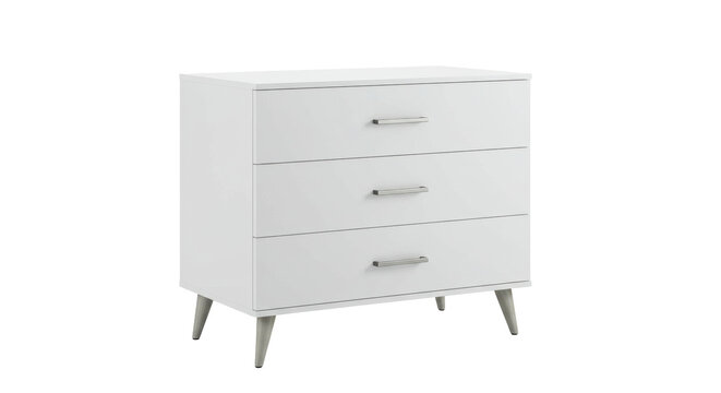 Isolated White Chest of Drawers