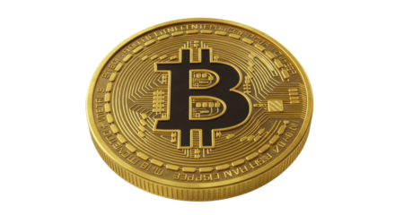 Isolated Golden Bitcoin Cryptocurrency