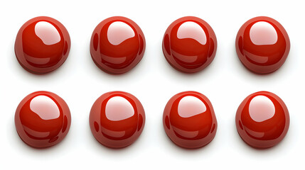 Shiny Red Circles on White Background