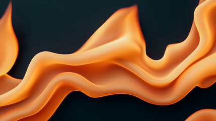 Abstract Orange Flame on Dark Background