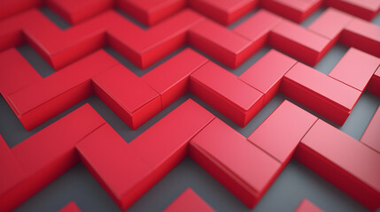 Abstract Red Geometric Blocks Pattern Background