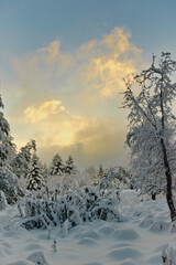 Obraz premium Snow landscape photography of the Llaima volcano in Chile