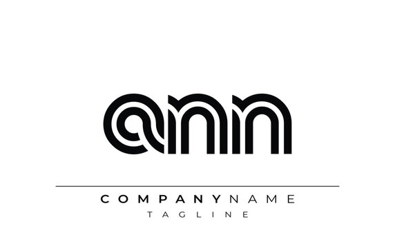 ANN Creative Unique Modern Letter Logo Design. Stylized logo featuring a unique letter design, presenting abstract minimalist aesthetics and modern appeal
