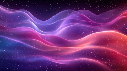 Colorful Abstract Waves with Starry Background in Deep Space Theme