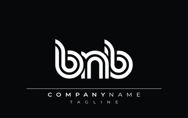 BNB Creative Unique Modern Letter Logo Design. Stylized logo featuring a unique letter design, presenting abstract minimalist aesthetics and modern appeal
