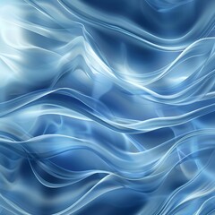 Obraz premium Abstract background of smooth, flowing translucent blue waves resembling water, smoke, or ethereal energy. Cool, serene, and fluid motion graphic texture. 