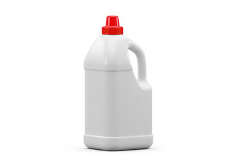 Isolated White Plastic Jug with Red Cap for Liquid Product Mockup