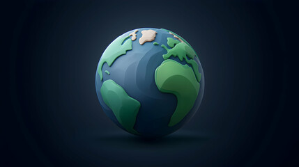 Pixel Art Globe on Dark Background