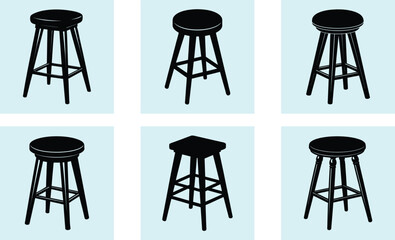 Kitchen Stool silhouette vector
