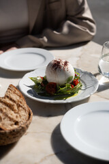 Buratta on a table