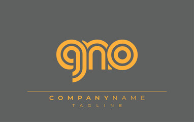 Obraz premium GNO Creative Unique Modern Letter Logo Design. Stylized logo featuring a unique letter design, presenting abstract minimalist aesthetics and modern appeal