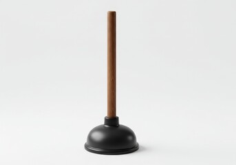 Toilet Plunger Close-up on White Background - Plumbing Tool