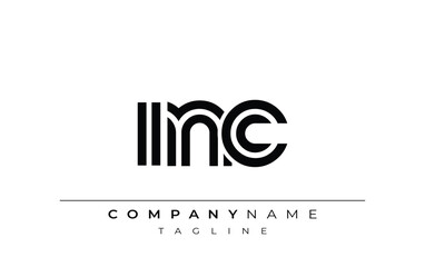 INC Creative Unique Modern Letter Logo Design. Stylized logo featuring a unique letter design, presenting abstract minimalist aesthetics and modern appeal