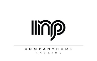 INP Creative Unique Modern Letter Logo Design. Stylized logo featuring a unique letter design, presenting abstract minimalist aesthetics and modern appeal
