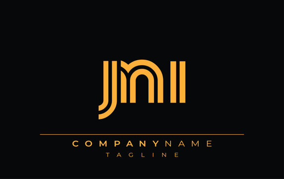 JNI Creative Unique Modern Letter Logo Design. Stylized logo featuring a unique letter design, presenting abstract minimalist aesthetics and modern appeal