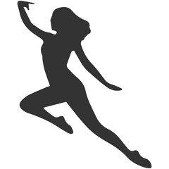 
Silhouette of beautiful  girl dancing at the country music festival.