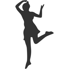 
Silhouette of beautiful  girl dancing at the country music festival.