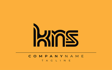 KNS Creative Unique Modern Letter Logo Design. Stylized logo featuring a unique letter design, presenting abstract minimalist aesthetics and modern appeal