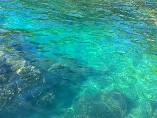 The sea abyss of pure turquoise color