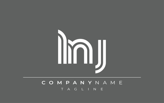 LNJ Creative Unique Modern Letter Logo Design. Stylized logo featuring a unique letter design, presenting abstract minimalist aesthetics and modern appeal