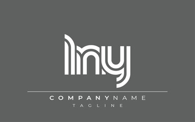 Obraz premium LNY Creative Unique Modern Letter Logo Design. Stylized logo featuring a unique letter design, presenting abstract minimalist aesthetics and modern appeal