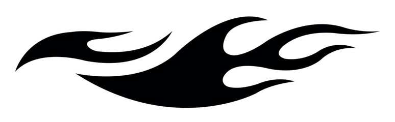 Vector fire flames race car decal graphic. Burning tire flame sports car body side vinyl decal. Side speed decoration for cars, auto, truck, boat, suv, motorcycle.