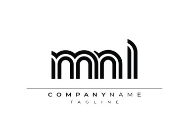 Fototapeta premium MNL Creative Unique Modern Letter Logo Design. Stylized logo featuring a unique letter design, presenting abstract minimalist aesthetics and modern appeal