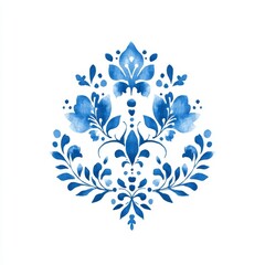 Seamless pattern of rustic blue watercolor tiles. Azulejos tile pattern