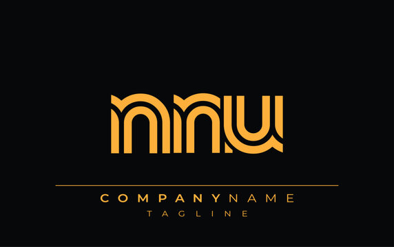 NNU Creative Unique Modern Letter Logo Design. Stylized logo featuring a unique letter design, presenting abstract minimalist aesthetics and modern appeal
