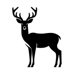 Fototapeta premium Deer Silhouette Illustration with Antlers