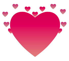 Red hearts transparent background