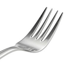 Elegant stainless steel fork against a clean white background showcasing its sleek design