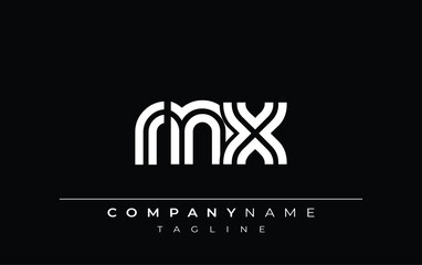 RNX Creative Unique Modern Letter Logo Design. Stylized logo featuring a unique letter design, presenting abstract minimalist aesthetics and modern appeal