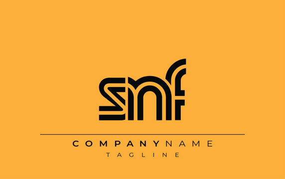 SNF Creative Unique Modern Letter Logo Design. Stylized logo featuring a unique letter design, presenting abstract minimalist aesthetics and modern appeal