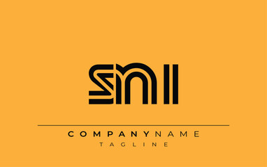 SNI Creative Unique Modern Letter Logo Design. Stylized logo featuring a unique letter design, presenting abstract minimalist aesthetics and modern appeal