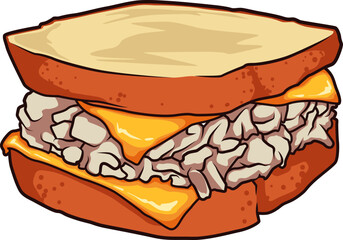 Das Tuna Melt ist ein cremiges Thunfischsandwich mit geschmolzenem Käse – heiß, deftig und voll Geschmack.
