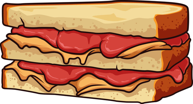 Klassisches US-Sandwich mit cremiger Erdnussbutter und fruchtiger Marmelade &ndash; s&uuml;&szlig;, salzig und einfach ikonisch.
