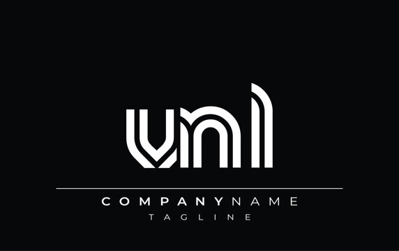 VNL Creative Unique Modern Letter Logo Design. Stylized logo featuring a unique letter design, presenting abstract minimalist aesthetics and modern appeal